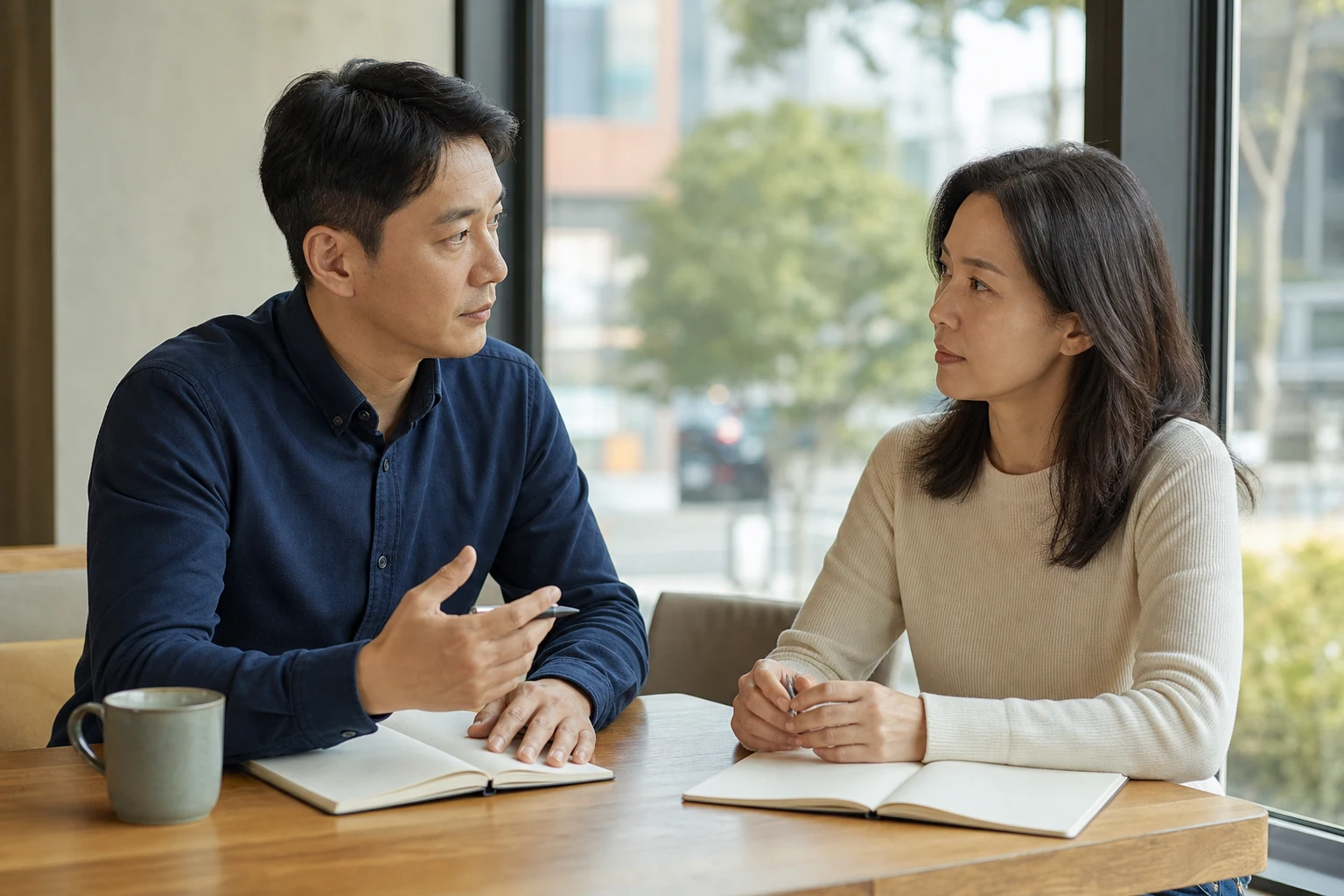 이혼 후 재결합 가족관계증명서 생활 합의 내용을 확인하는 장면