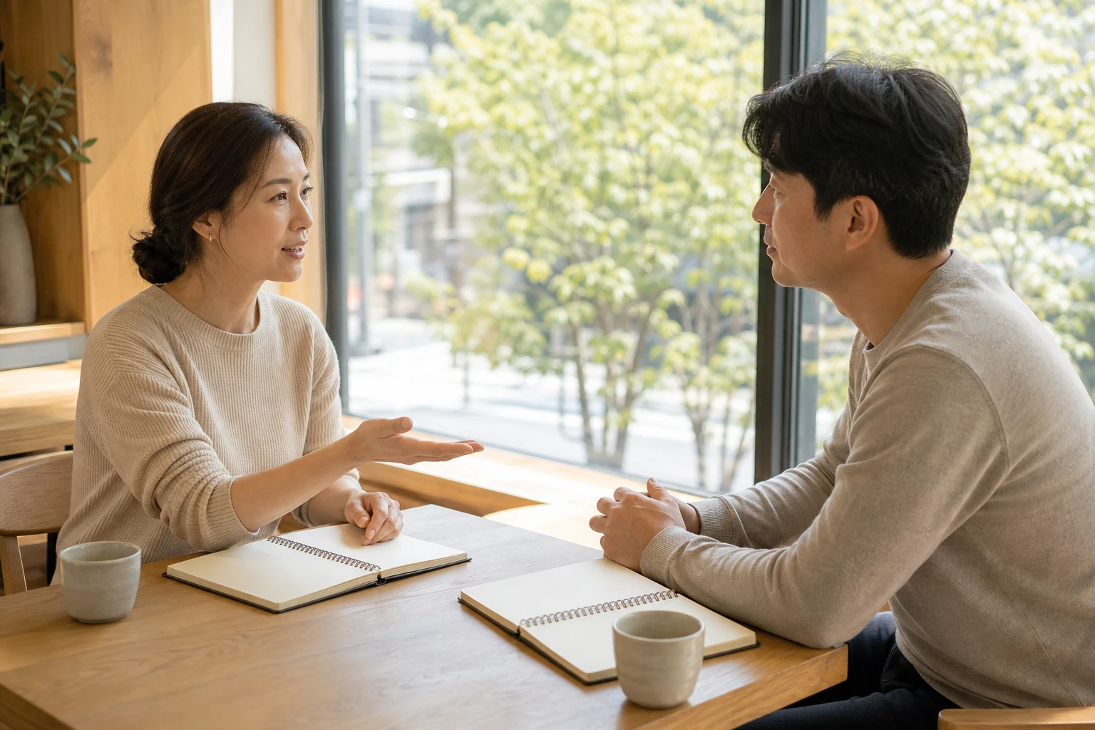 이혼 후 재결합 심리 생활 합의 내용을 확인하는 장면